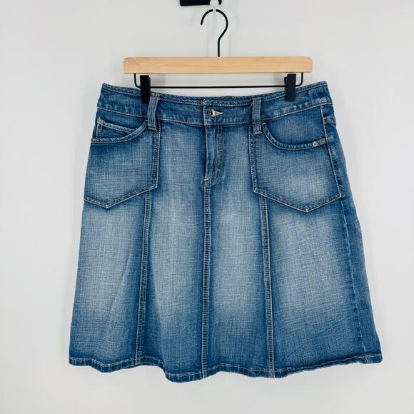 Vintage Esprit Denim A-Line Skirt Size Approx 12 Y2K Style Grunge Jean Skirt - Picture 1 of 10